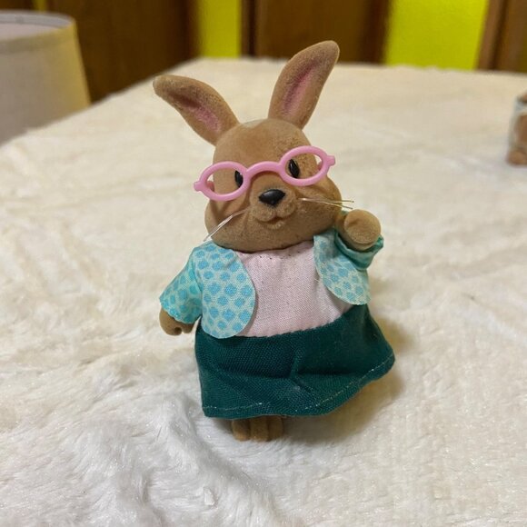 Calico Critters Lil L'il Woodzeez COTTONBALL Bunny Family Lot of 4 - Picture 4 of 4